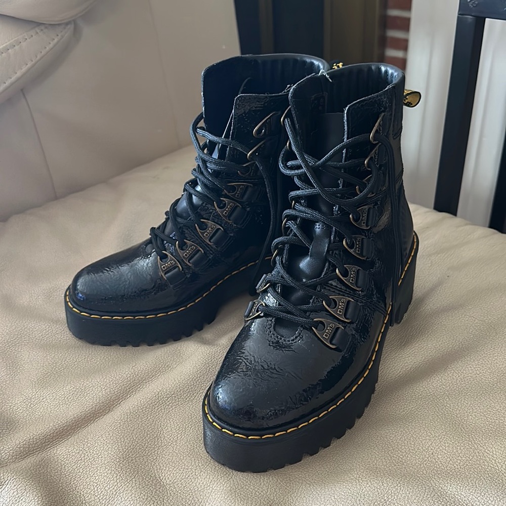 Women’s Dr Martens Lace Up Patent Leather Boots